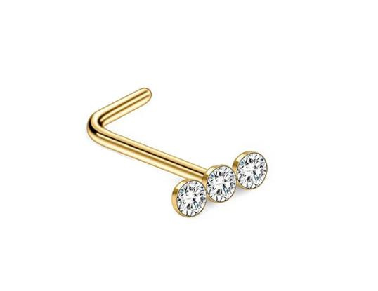 Gold zirconia nose stud - NS-015