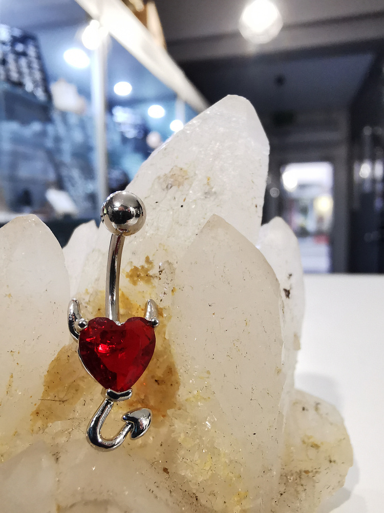 Red devil heart Belly button ring - KP-025
