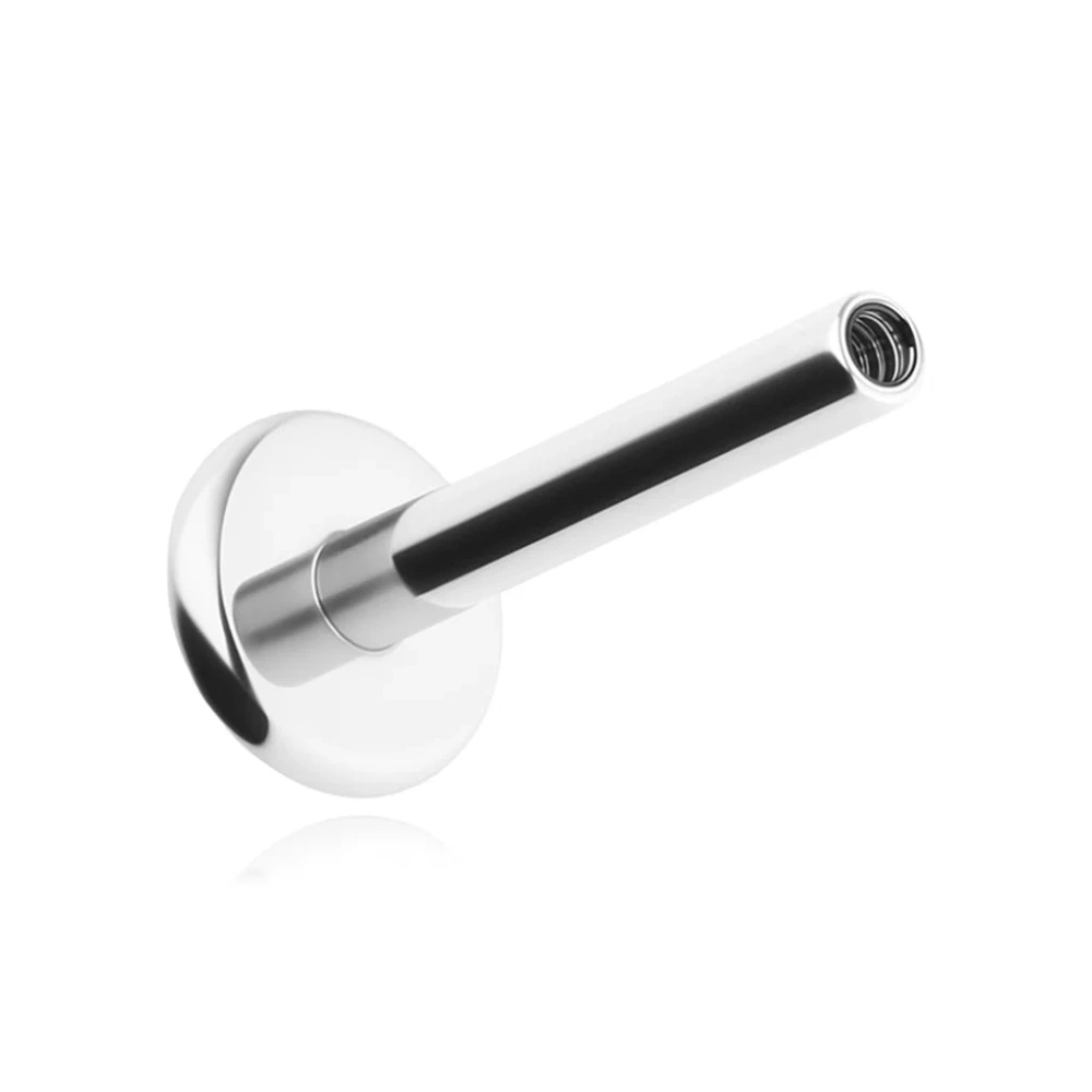 Titanium labret post - female thread - silver - TCZ-003