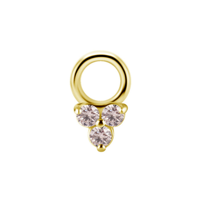 Charms - CoCr NF - triangle with white zircons - gold - D-070