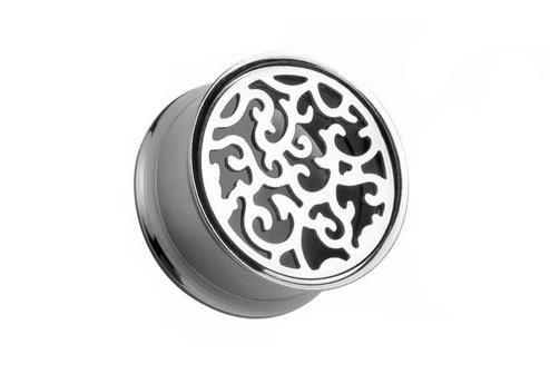 Silver ornamental openwork plug - PT-015