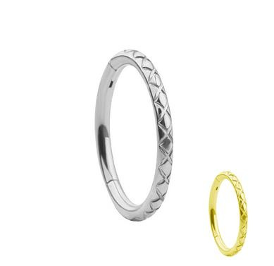 Titanium clicker ring cut silver - TK-048