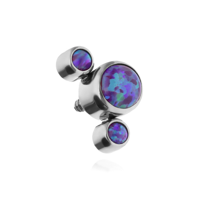 Titanium attachment with purple opals OP52 - TNA-012