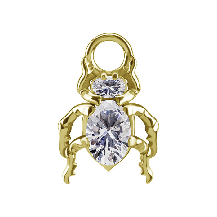 Charms - CoCr NF - triangle with white zircons - gold - D-070