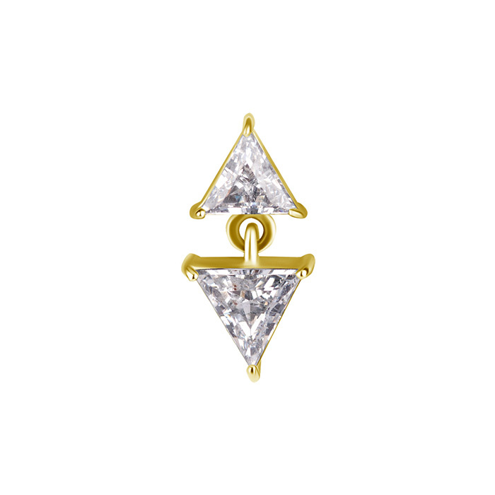 Attachment push in - triangles with white zircons - CoCr NF - gold - PI-025