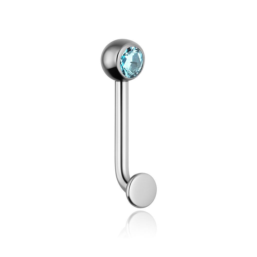 Intimate earring - CHRISTINA L with blue zirconia - Titanium G23 - TI-004