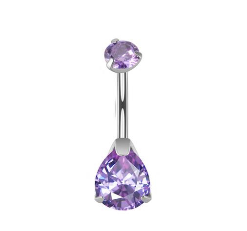 Titanium Belly button ring decorative purple - TPP-015