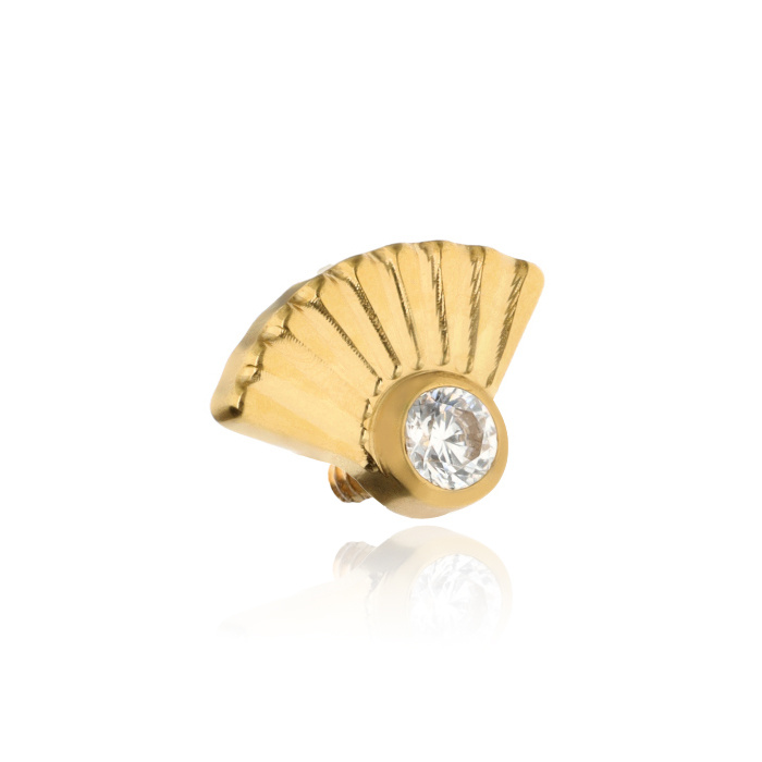 Titanium attachment with white zirconia - gold - TNA-015