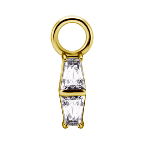 Charms - CoCr NF - decorative gold - PREMIUM ZIRCONIA - D-047