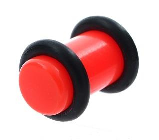 Acrylic plug with oring orange - PT-006