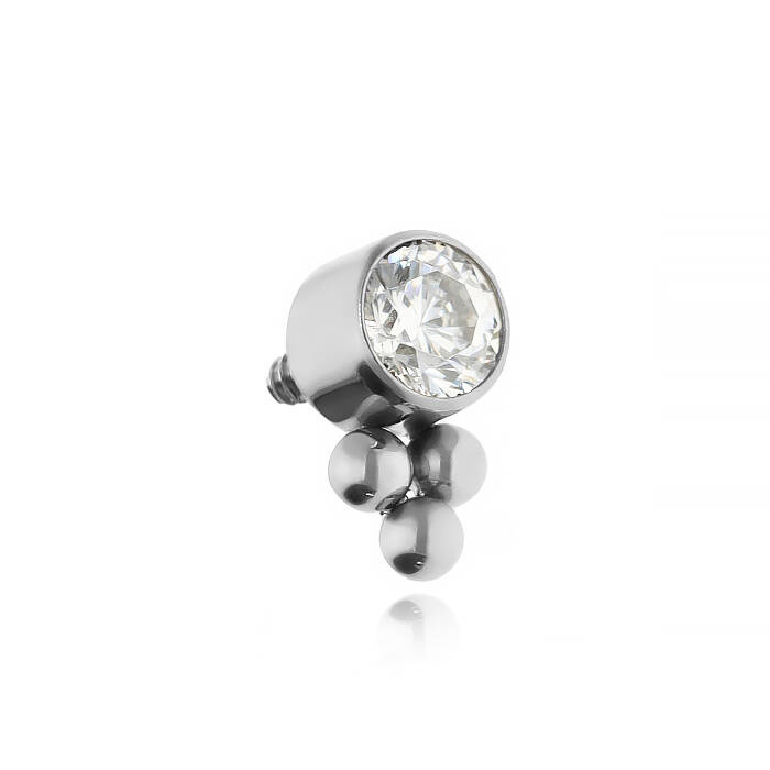 Titanium attachment with white zirconia - silver - TNA-017