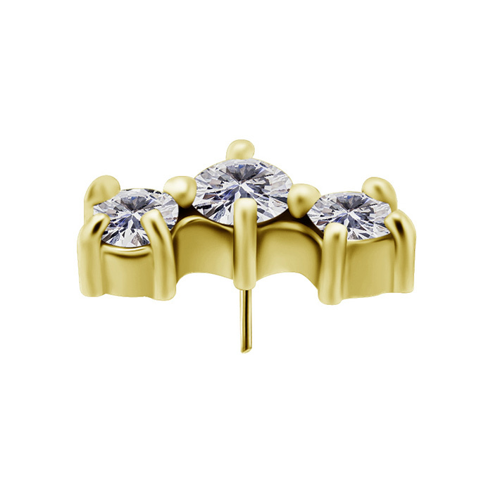 Attachment push in - with white zirconia - CoCr NF - gold - PI-027