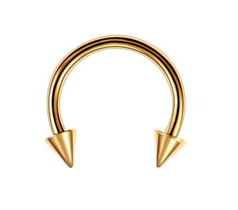 Horseshoe - classic cones - gold - P-002