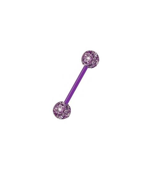 Tongue barbell  glitter purple - KJ-066