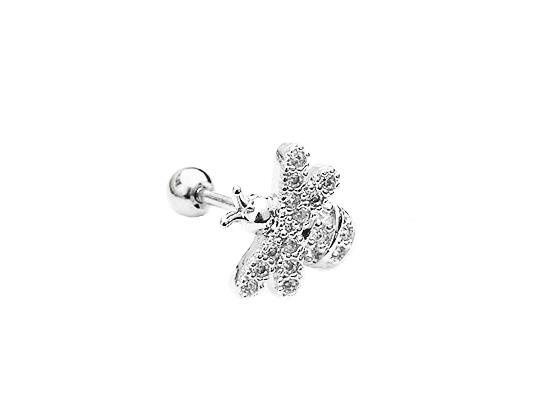 Silver bee cartilage earring - CH-011