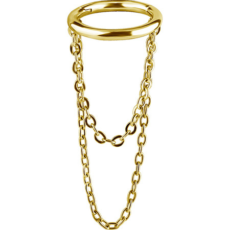 Ring clicker - gold chain - K-021