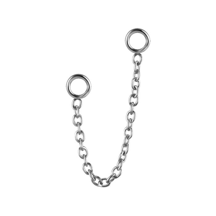 Chain silver terminated with a large eyelet - D-076