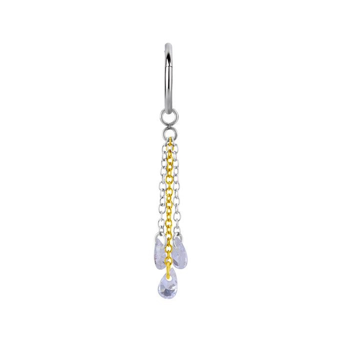 Charms chain with white zircons - multicolor - D-073