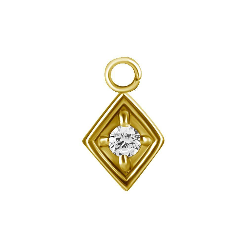 Charms - rhombus - gold - D-005