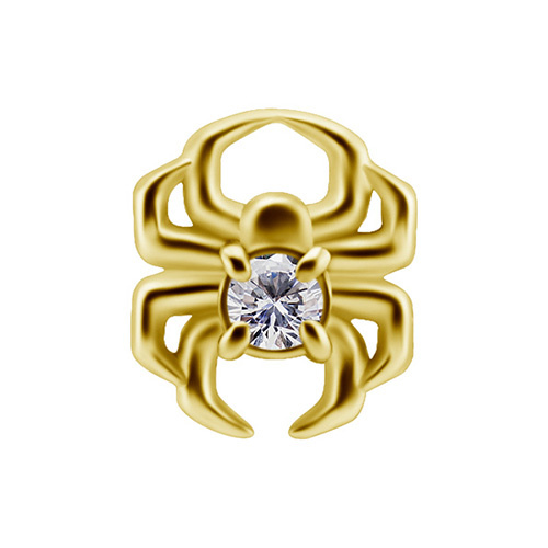 attachment 18K gold - spider with white zirconia - GD18K-016