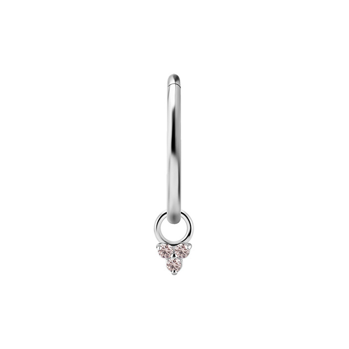 Charms - CoCr NF - triangle with white zircons - sterling silver - D-070