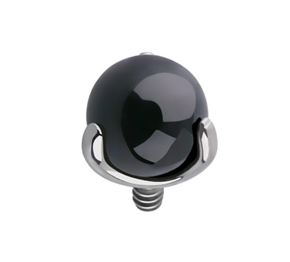 Titanium attachment for pins - black agate - TNA-063