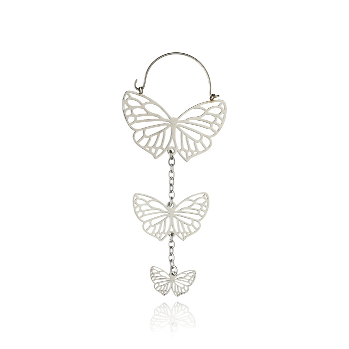 Tunnel pendant - butterflies - silver - KU-004