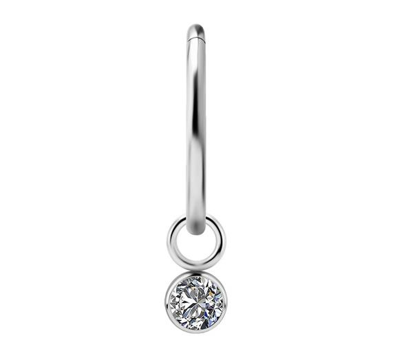 Titanium Charms - PREMIUM ZIRCON - silver - D-032