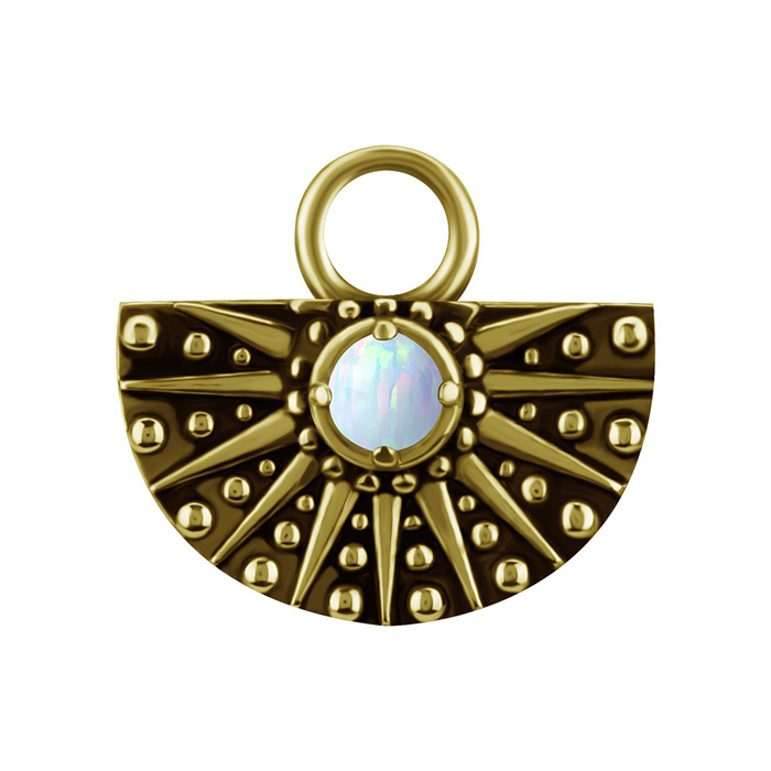 Charms - CoCr NF - triangle with white zircons - gold - D-070