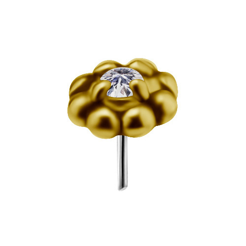 attachment 18K gold - flower with white zirconia - GD18K-018