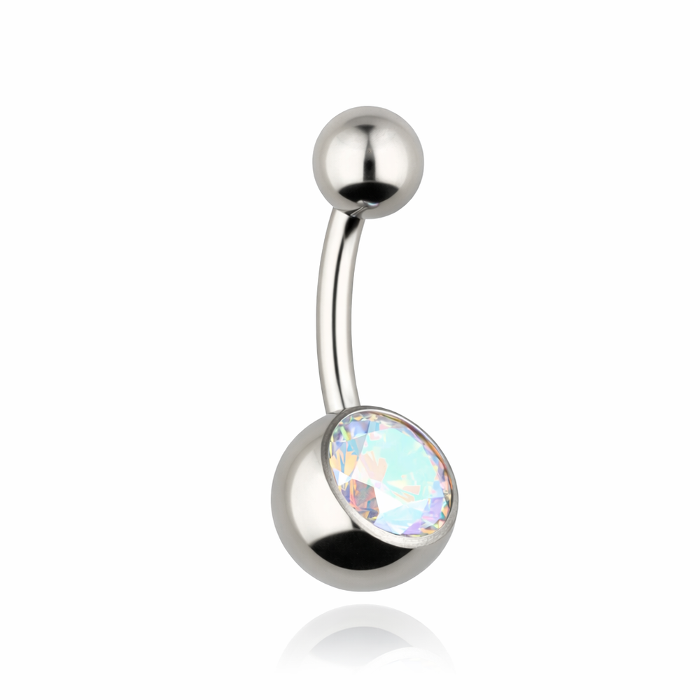 Titanium Belly button ring colored zirconia - TPP-010