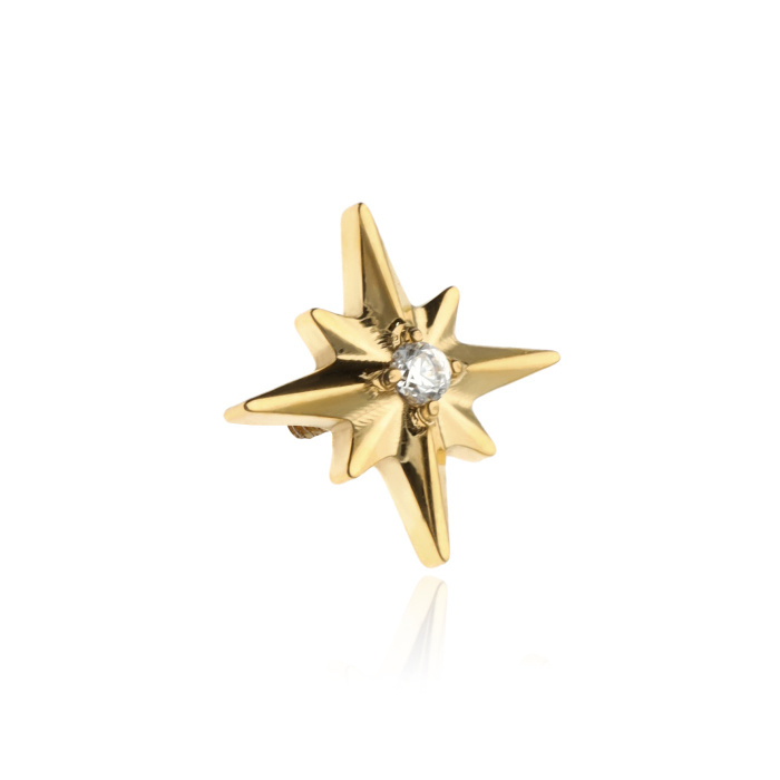 Titanium attachment star with zirconia - gold - TNA-165