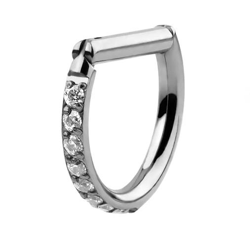 Titanium CLICKER  ring of D-RING type - TK-050