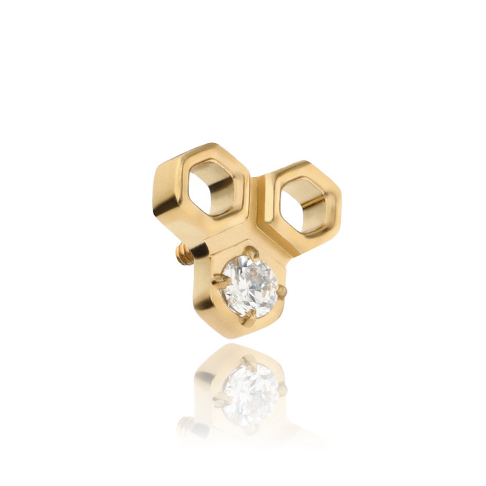 Titanium attachment with white zirconia - gold - TNA-070