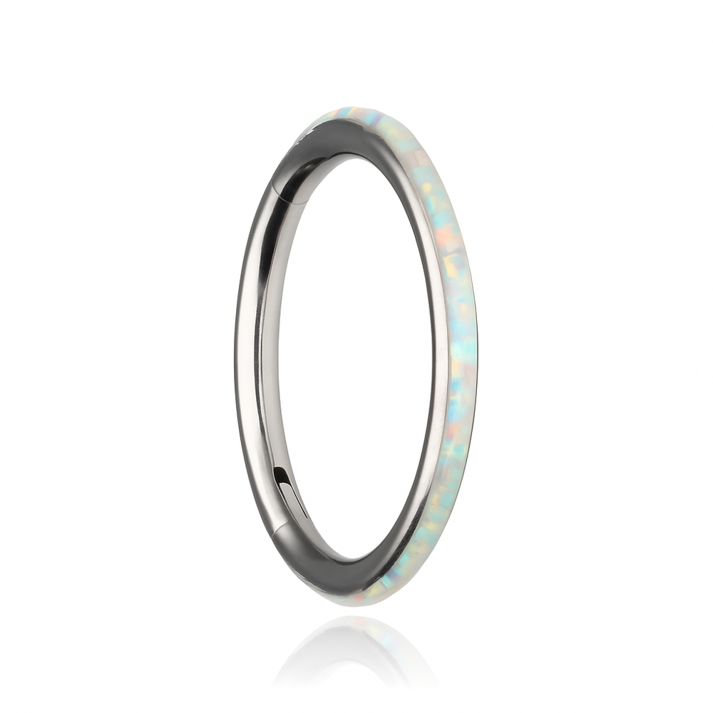Titanium CLICKER ornamental   with opal - OP17 - TK-003