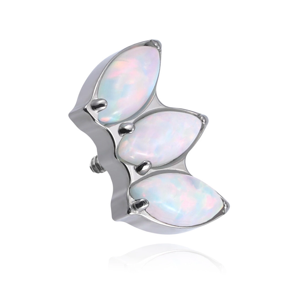 Titanium attachment with opals OP18 silver - TNA-081