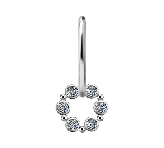 Titanium Charms - PREMIUM ZIRCON - silver - D-031