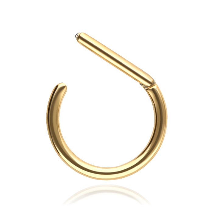 Titanium earring D-ring - gold - TK-009