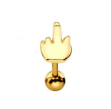 FUCK YOU gold cartilage earring - CH-014