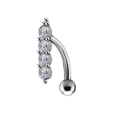 Titanium Belly button ring - Premium Zirconia colored - TPP-033