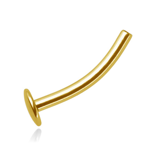 Titanium rod curved barbell with foot - gold - PUSH IN - TPI-001