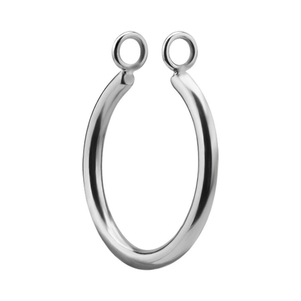 Titanium decorative barbell hoop - silver - D-033