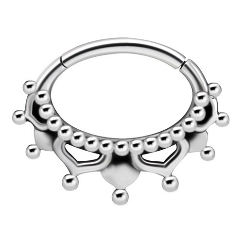 Silver clicker ring - mandala - K-050