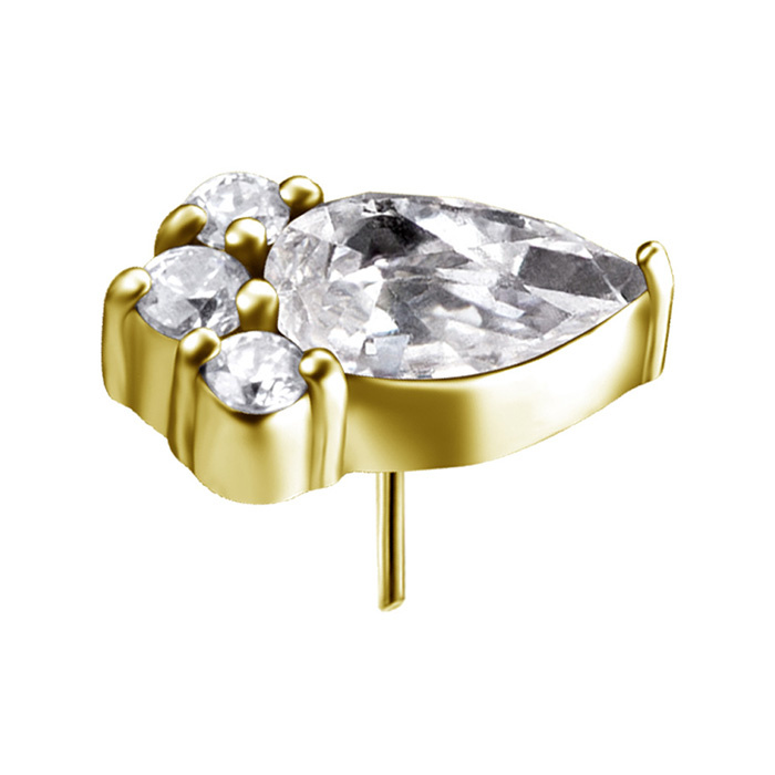 Attachment push in - with white zirconia - CoCr NF - gold - PI-027
