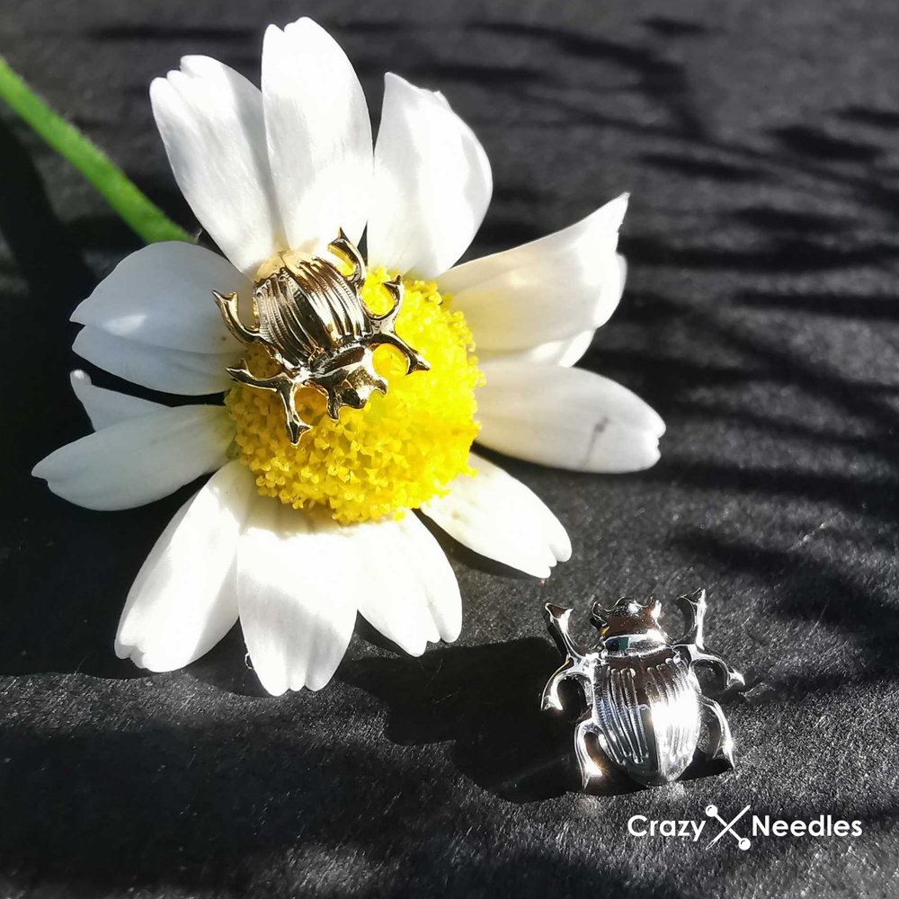 Titanium attachment beetle - silver - TNA-198