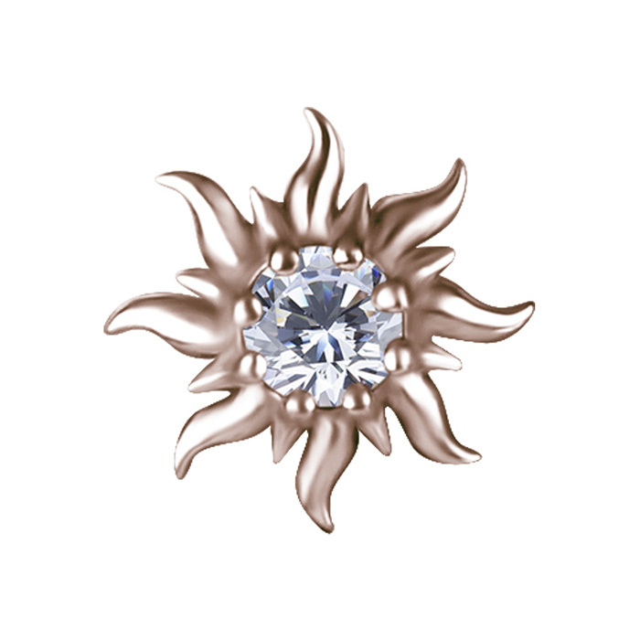 Attachment push in - with white zircons - CoCr NF - gold - PI-028