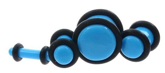 Acrylic plug with oring blue - PT-006