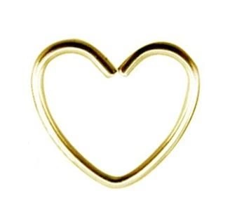 Earring Continuous Bifurcated gold heart - CON-002