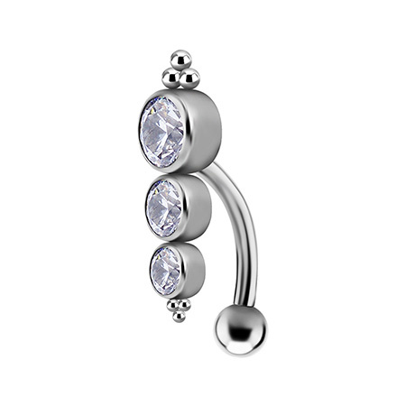 Titanium Belly button ring - Premium Zirconia colored - TPP-036