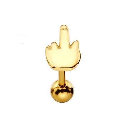 FUCK YOU gold cartilage earring - CH-014